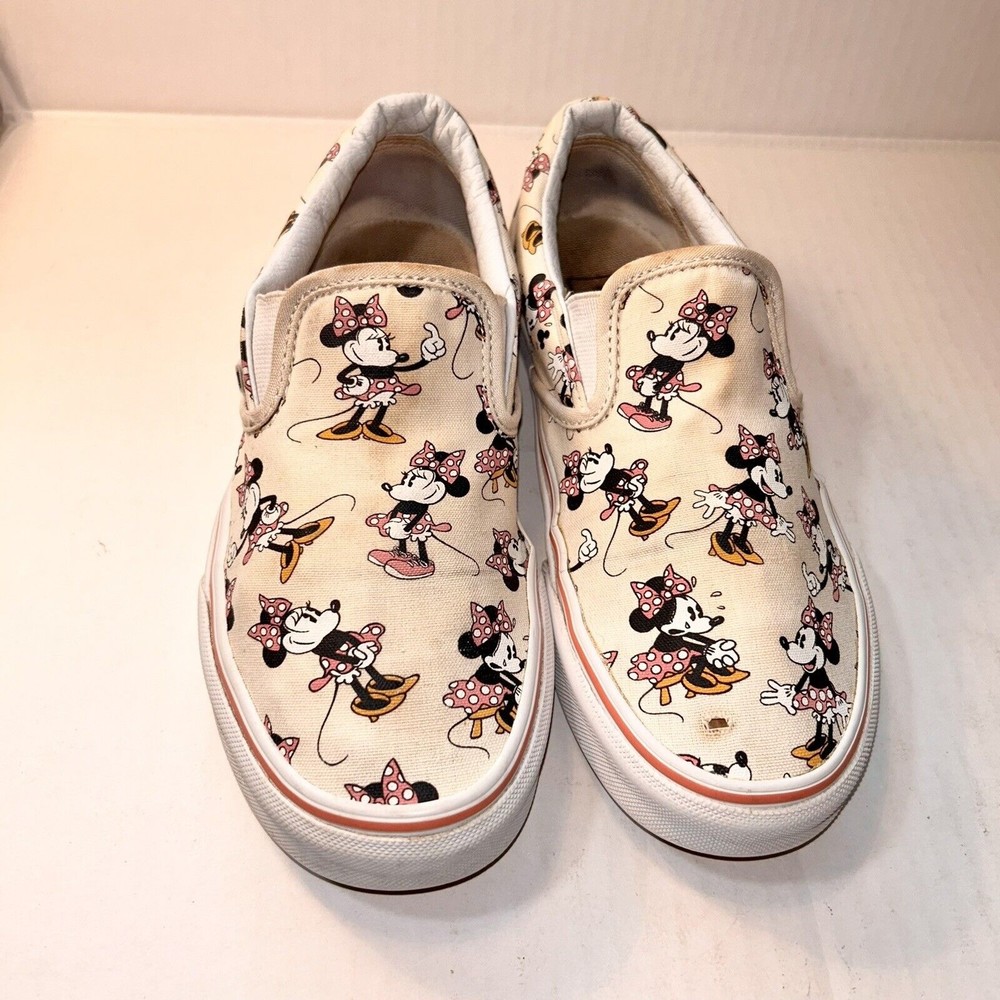Rare Vintage Vans x Disney Minnie Mouse Classic Unisex Slip ons Size 7 Women's